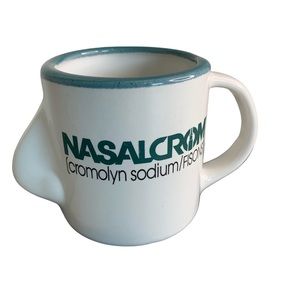 Vintage Nasalcrom ( Cromolyn Sodium/ Fisons) Coffee Mug Cup 3 1/2” Tall